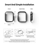 Apple Watch Series 6 / 5 / 4 / SE  (44mm) Case | Slim (2 Pack) - Apple Watch Series 6 / 5 / 4 / SE (44mm) Case | Slim (2 Pack) - Diagrams showing 44mm watch case dimensions and steps.