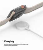 Apple Watch Series 6 / 5 / 4 / SE  (44mm) Case | Slim (2 Pack) - Apple Watch Series 6 / 5 / 4 / SE (44mm) Case - Apple Watch with slim protective case charging on a wireless puck.