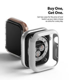 Apple Watch Series 6 / 5 / 4 / SE  (44mm) Case | Slim (2 Pack) - Apple Watch Series 6 / 5 / 4 / SE (44mm) Case | Slim (2 Pack) - Two slim protective cases floating near an Apple Watch.