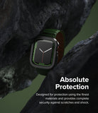 Apple Watch Series (41mm / 40mm) Case | Air Sports - Black protective watch case on an Apple Watch with a green band.