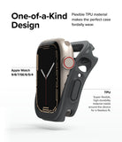 Apple Watch Series (41mm / 40mm) Case | Air Sports - A gold Apple Watch being inserted into a flexible dark grey TPU case.