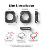 Apple Watch Series (41mm / 40mm) Case | Air Sports - Technical diagram showing case dimensions and installation steps.
