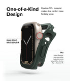 Apple Watch Series (41mm / 40mm) Case | Air Sports - A gold Apple Watch being inserted into a flexible dark green TPU case.