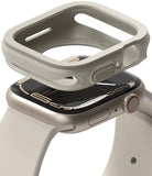 Apple Watch Series (41mm / 40mm) Case | Air Sports - Beige protective case hovering above a matching Apple Watch.