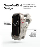 Apple Watch Series (41mm / 40mm) Case | Air Sports - Beige TPU protective case being fitted onto an Apple Watch.
