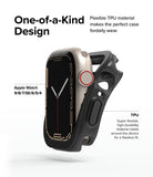 Apple Watch Series (45mm / 44mm) Case | Air Sports - A black flexible TPU protective case being fitted onto an Apple Watch.