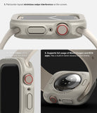 Apple Watch Series (45mm / 44mm) Case | Air Sports - Three views of a beige protective watch case highlighting features.