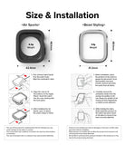Apple Watch Series (41mm / 40mm) | Air Sports (Black) + Bezel Styling - Dimensions and installation guide for watch cases.