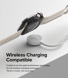 Apple Watch Series (41mm / 40mm) | Air Sports (Black) + Bezel Styling - Apple Watch with black case hovering over a charger.