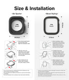 Apple Watch Series (41mm / 40mm) | Air Sports (Black) + Bezel Styling - Size specifications and installation steps for Air Sports and Bezel Styling Apple Watch accessories.