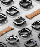 Apple Watch Series (41mm / 40mm) | Air Sports (Black) + Bezel Styling - Apple Watch with black case and silver bezel.