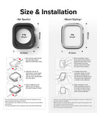 Apple Watch Series (45mm / 44mm) | Air Sports (Black) + Bezel Styling - Dimensions and installation guide for watch cases.