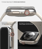 Apple Watch 9 / 8 / 7 (41mm) | Bezel Styling - Close-up views of a silver watch bezel highlighting button access and sensor clearance.