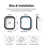 Apple Watch 9 / 8 / 7 (41mm) | Bezel Styling - Dimensions, weight, and three-step installation guide for watch bezel.