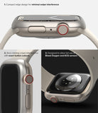 Apple Watch 9 / 8 / 7 (41mm) | Bezel Styling - Close-up views of a metallic watch bezel highlighting button access.