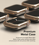 Apple Watch 9 / 8 / 7 (45mm) | Bezel Styling - Multiple gold-toned stainless steel protective cases on Apple Watches.