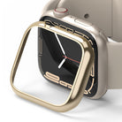 Apple Watch 9 / 8 / 7 (45mm) | Bezel Styling - A gold-colored metallic bezel frame hovering over an Apple Watch face.