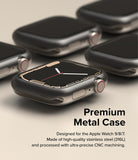 Apple Watch 9 / 8 / 7 (45mm) | Bezel Styling - Multiple stainless steel bezel cases for Apple Watch arranged on a beige surface.