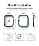 Apple Watch 9 / 8 / 7 (45mm) | Bezel Styling - Dimensions, weight, and three-step installation guide for watch bezel.