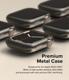 Apple Watch 9 / 8 / 7 (45mm) | Bezel Styling - Multiple stainless steel bezel cases for Apple Watch arranged on a surface.