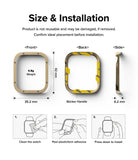 Apple Watch 9 / 8 / 7 (41mm) | Bezel Styling Premium - Dimensions, weight, and three-step installation guide for bezel.