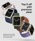 Apple Watch 9 / 8 / 7 (41mm) | Bezel Styling Premium - Five Apple Watches with varied premium steel bezels and bands.