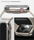 Apple Watch 9 / 8 / 7 (45mm) | Premium Bezel Styling Hairline - Close-up views of a metallic watch bezel with precise cutouts.