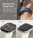 Apple Watch 9 / 8 / 7 (45mm) | Premium Bezel Styling Hairline - Watch with protective bezel, showing installation and removal.