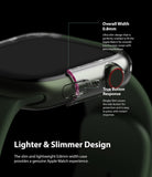 Apple Watch 9 / 8 / 7 (41mm) | Slim - Close-up of a 0.8mm slim clear protective case on an Apple Watch with button details.