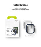 Apple Watch 9 / 8 / 7 (41mm) | Slim - Ringke slim case packaging with one clear and one metallic blue watch cover.