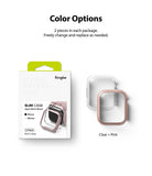 Apple Watch 9 / 8 / 7 (41mm) | Slim - Ringke 2-pack slim protective cases in clear and pink for 41mm Apple Watch.