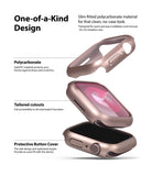 Apple Watch 9 / 8 / 7 (45mm) Case | Slim - Exploded view of a rose gold slim polycarbonate Apple Watch case.