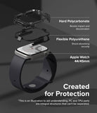 Apple Watch Series (45mm / 44mm) Case | Fusion Bumper - Exploded view of a protective watch case with PC and TPU layers.