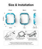 Apple Watch Series (45mm / 44mm) Case | Fusion Bumper - Dimensions, weight, and three-step installation guide for bumper.