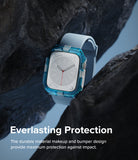 Apple Watch Series (45mm / 44mm) Case | Fusion Bumper - Blue translucent protective bumper case on an Apple Watch.