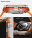 Apple Watch Series (45mm / 44mm) Case | Fusion Bumper - Transparent orange bumper case showing button access and sensors.
