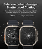 Apple Watch Ultra 3 / 2 / 1 Screen Protector | Easy Slide Tempered Glass - Comparison of shattered screen protectors.