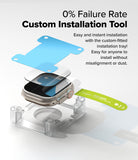 Apple Watch Ultra 3 / 2 / 1 Screen Protector | Easy Slide Tempered Glass - Apple Watch Ultra Screen Protector - Exploded view of an Apple Watch Ultra with an easy-install tray and glass protector.