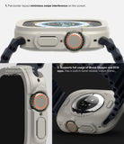 Apple Watch Ultra 3 / 2 / 1 Case | Air Sports - Three views of a beige protective case highlighting design features.