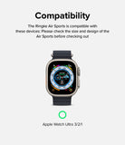 Apple Watch Ultra 3 / 2 / 1 Case | Air Sports - Apple Watch Ultra with a black band and a green checkmark icon below.