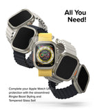 Apple Watch Ultra 3 / 2 / 1 | Glass + Bezel Styling Combo - Multiple Apple Watch Ultras with protective bezels and glass.