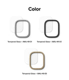Apple Watch Ultra 3 / 2 / 1 | Glass + Bezel Styling Combo - Three sets of tempered glass and metal bezels in silver, black, and gold.