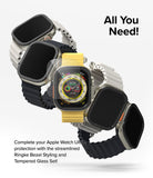 Apple Watch Ultra 3 / 2 / 1 | Glass + Bezel Styling Combo - Apple Watch Ultra with protective bezel and glass screen.