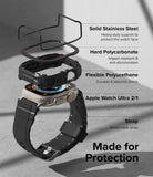 Apple Watch Ultra 3 / 2 / 1 Case + Band | Fusion-X Guard - Exploded view of protective watch case layers and strap.
