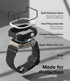 Apple Watch Ultra 3 / 2 / 1 Case + Band | Fusion-X Guard - Exploded view of protective watch case layers and strap.