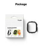 Apple Watch Ultra 3 / 2 / 1 Case | Fusion Bumper - Ringke watch bumper packaging with a black case displayed next to it.