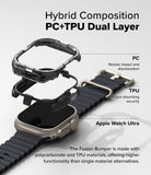 Apple Watch Ultra 3 / 2 / 1 Case | Fusion Bumper - Exploded view of a dual-layer PC and TPU bumper case for Apple Watch.