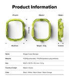 Apple Watch Ultra 3 / 2 / 1 Case | Fusion Bumper - Apple Watch Ultra Fusion Bumper - Technical diagram showing front, back, and side views with dimensions and specifications.