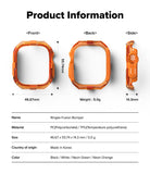 Apple Watch Ultra 3 / 2 / 1 Case | Fusion Bumper - Apple Watch Ultra Fusion Bumper - Technical diagram showing dimensions, weight, and material specs for the orange bumper.