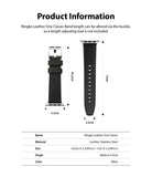 Apple Watch 49·46·45·44·42 mm | Leather One Classic Band - Technical diagram showing dimensions of a black leather watch band.